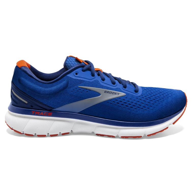 Brooks Trace - Mens Adaptive Road Running Shoes - Blue/Navy/Orange (30145EVHK)